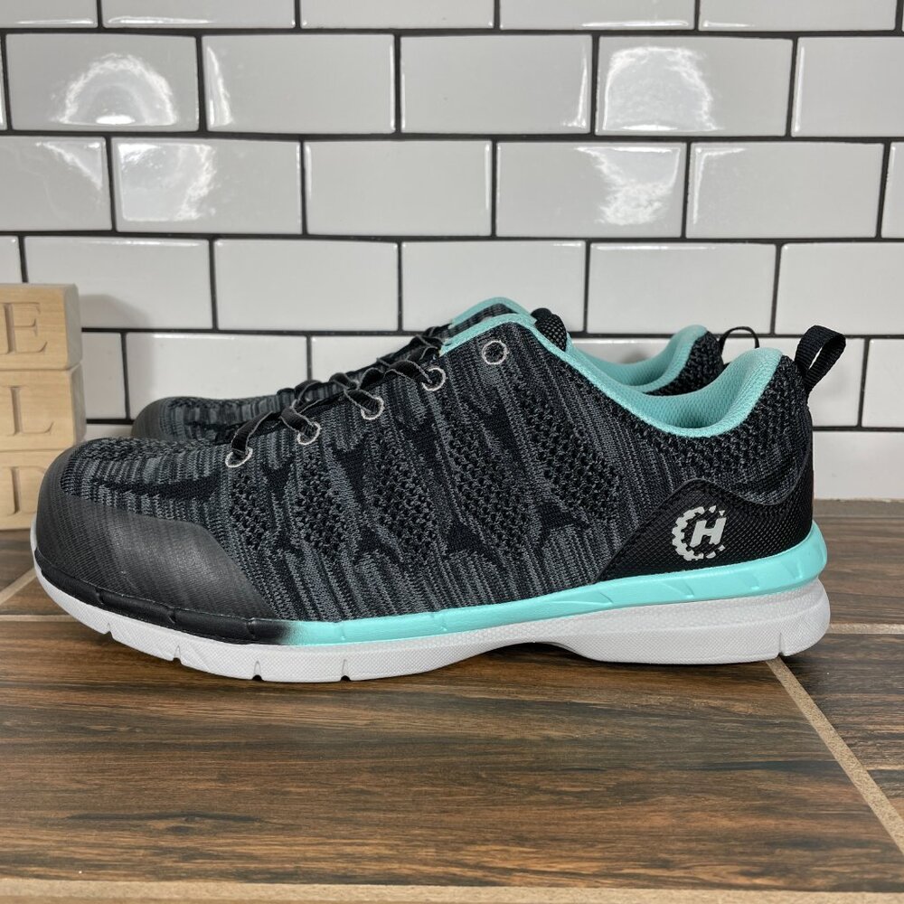 Hytest HY Light Womens Size 9.5 Wide Shoes Black Gray Nano Toe Safety Sneaker